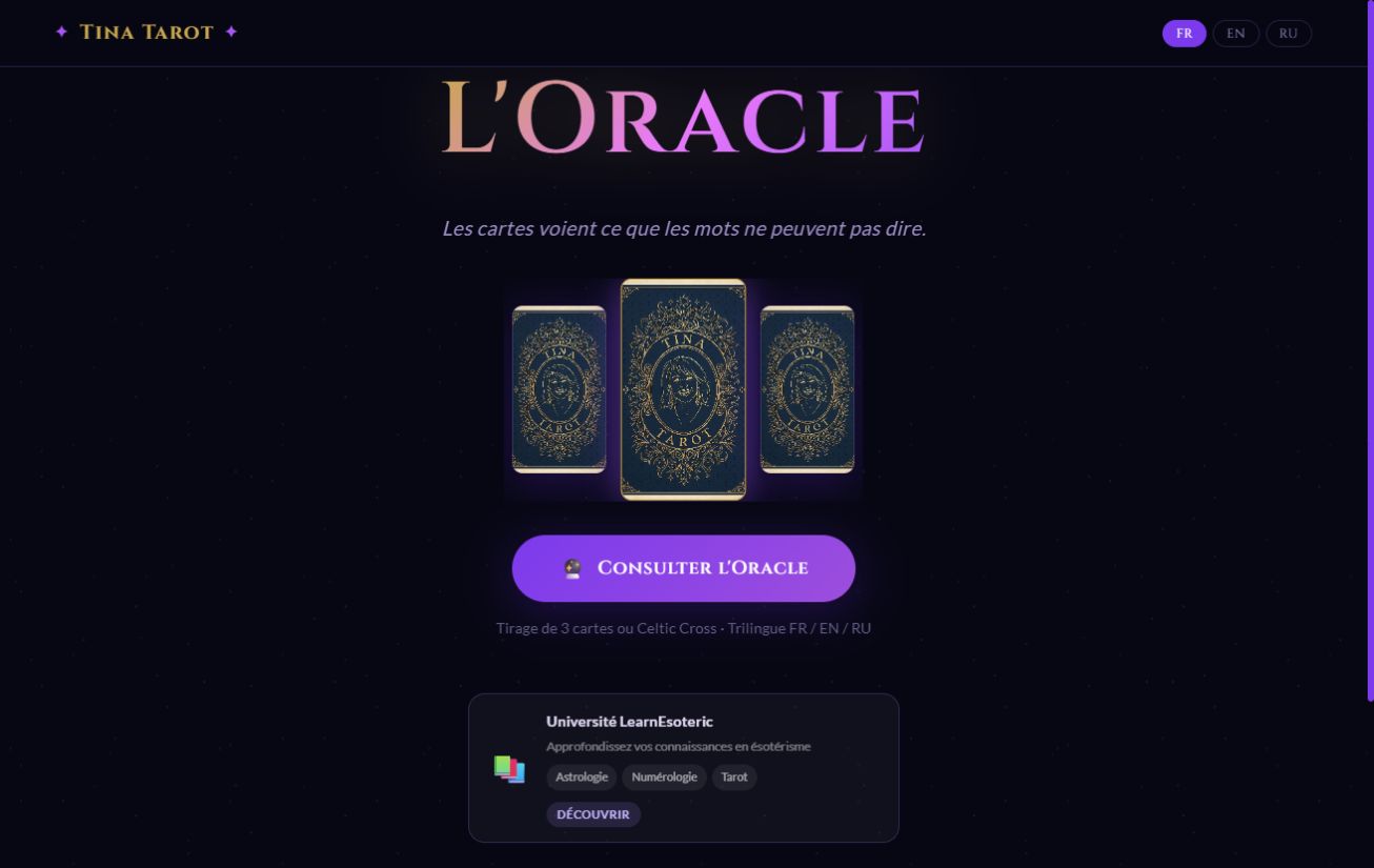Aperçu du site Tina Tarot